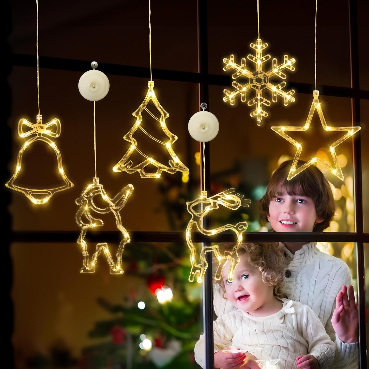 6 Christmas decorative window lights