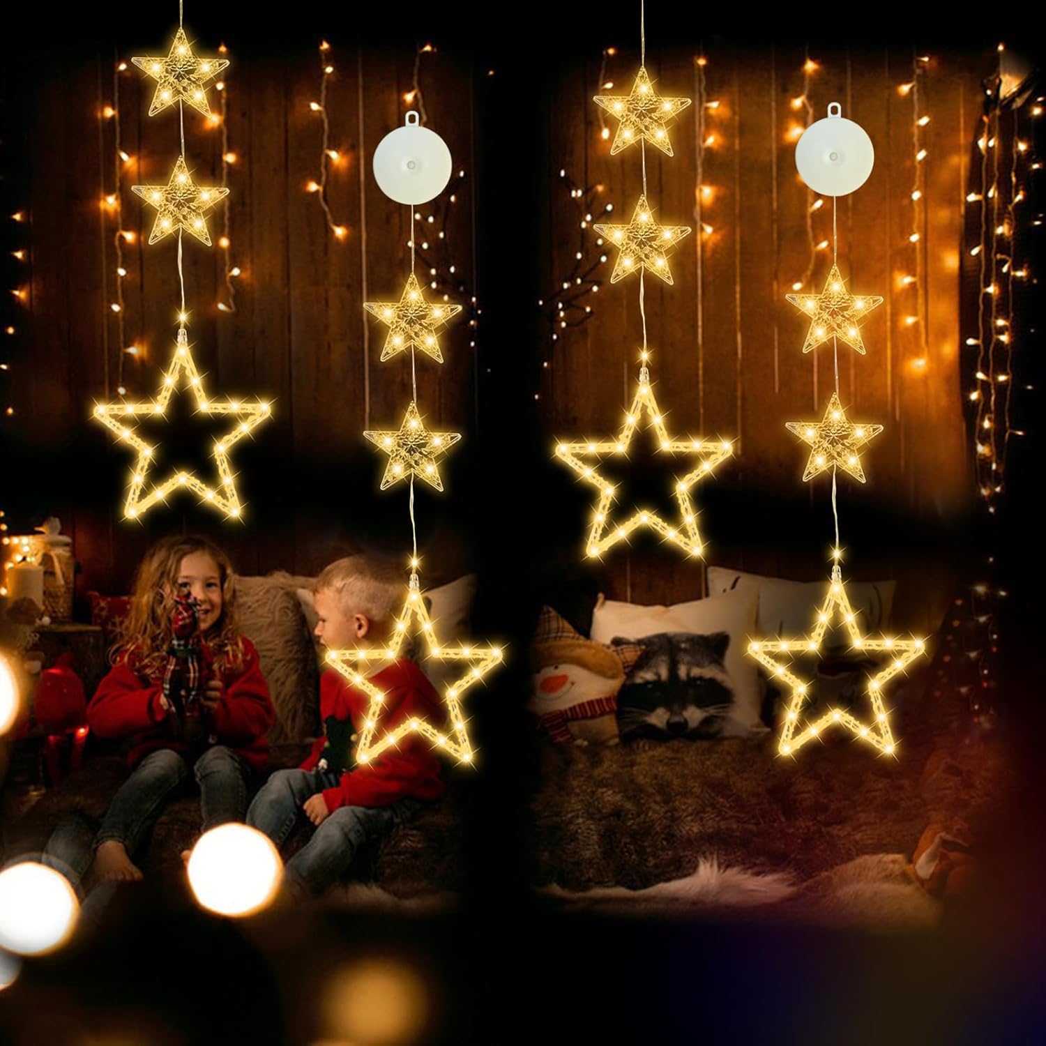 4 Packs LED Christmas Star Lights