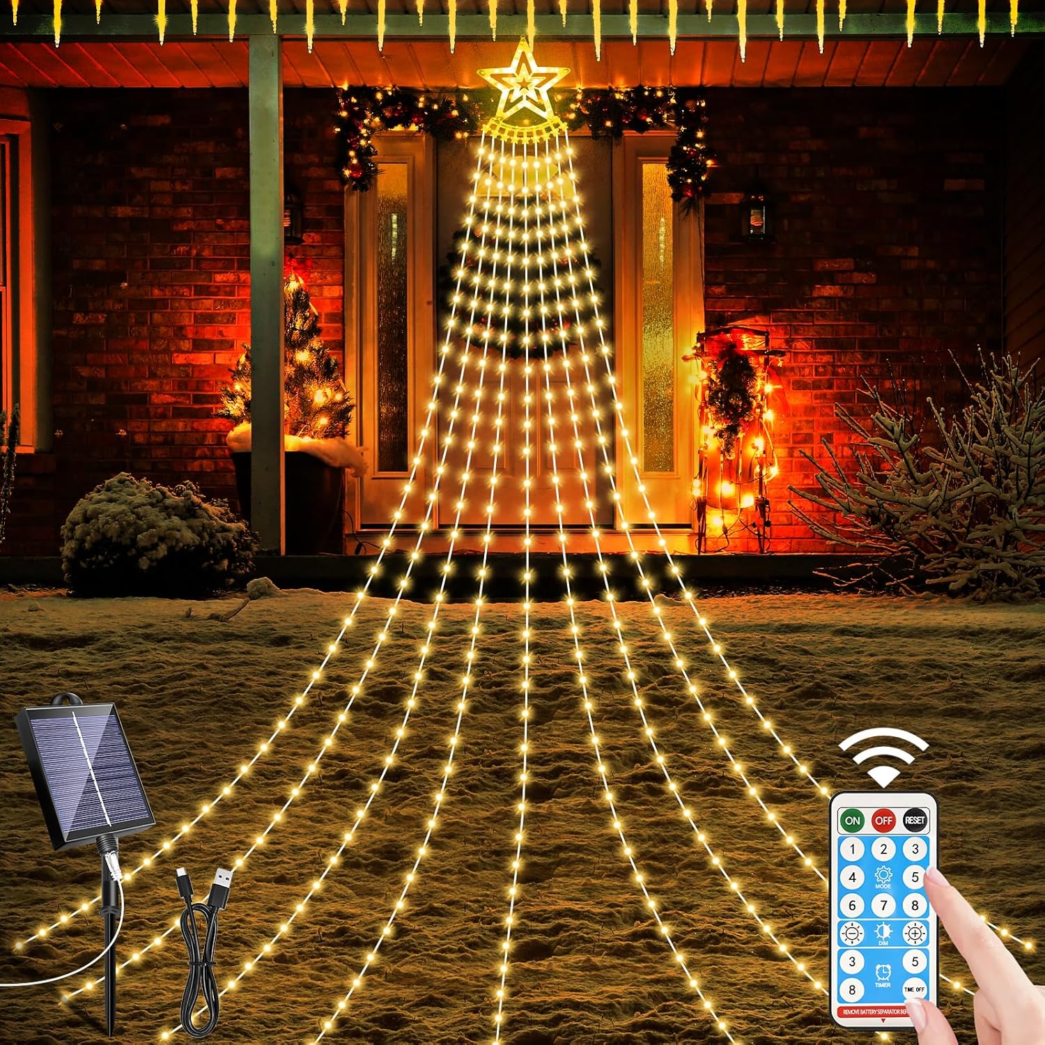 350LED Christmas Star Tree Light wth Remote Control