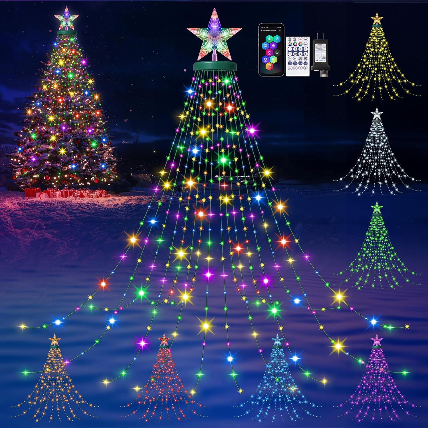 400 LED Christmas Lights DIY Scenarios Multiple Light Modes